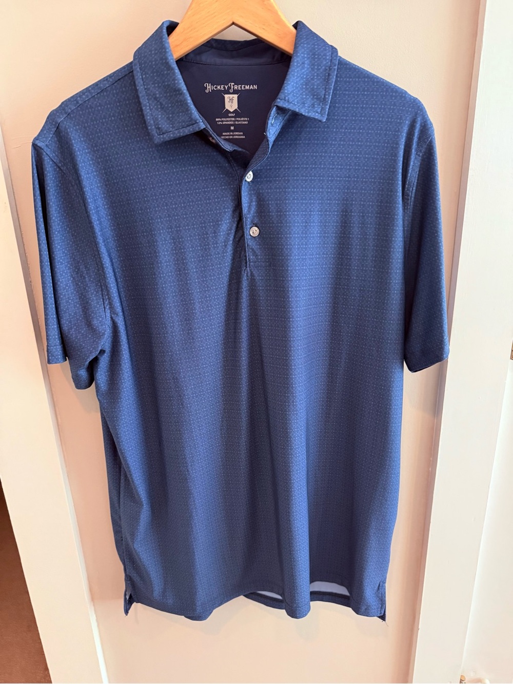 Hickey Freeman Men's Blue Short-Sleeve Polo